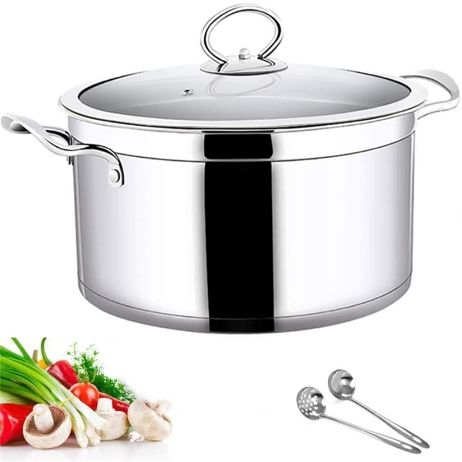 両手鍋 パスタ鍋 半寸胴 深型 ストックポット・ステンレススープポット