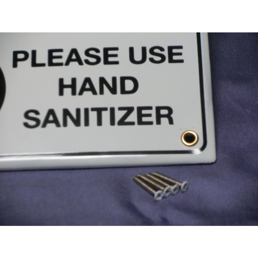 スチールにエナメル加工の表示プレート　PLEASE  USE  HAND  SANITIZER｜chimneyshop2019｜03