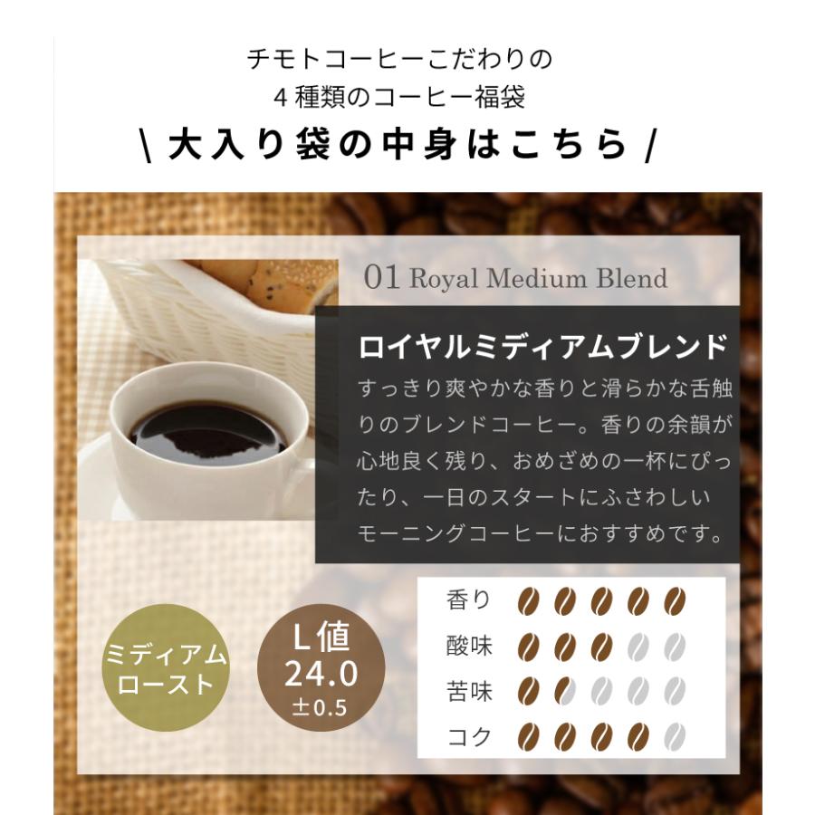 コーヒー豆 大入り福袋 4種類 2kg入り200杯分 500g × 4袋 飲み比べ コーヒー 珈琲 珈琲豆 コーヒー粉 チモトコーヒー｜chimoto-coffee｜13