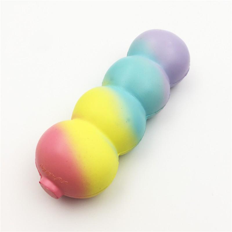 スクイーズ 海外 squishyfun レインボー パンダ 4連 だんご : chimtam