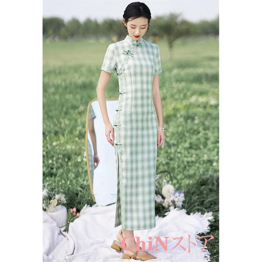 ブランドガール様 チャイナドレス ワンピースドレス レディース 花柄 プリント