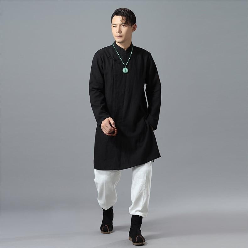 チャイナ服 メンズ 男性用 ロング ジャケット カンフー服 漢服