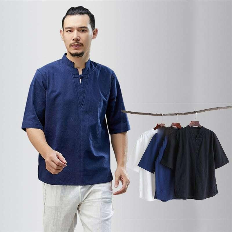 チャイナ服 メンズ 男性用 チャイナtシャツ 漢服 カンフー服 Vネック キーネック 立ち襟 チャイナボタン 中華服 中国服 カジュアル 送料無料 Chdlm チャイナカジュアル 通販 Yahoo ショッピング