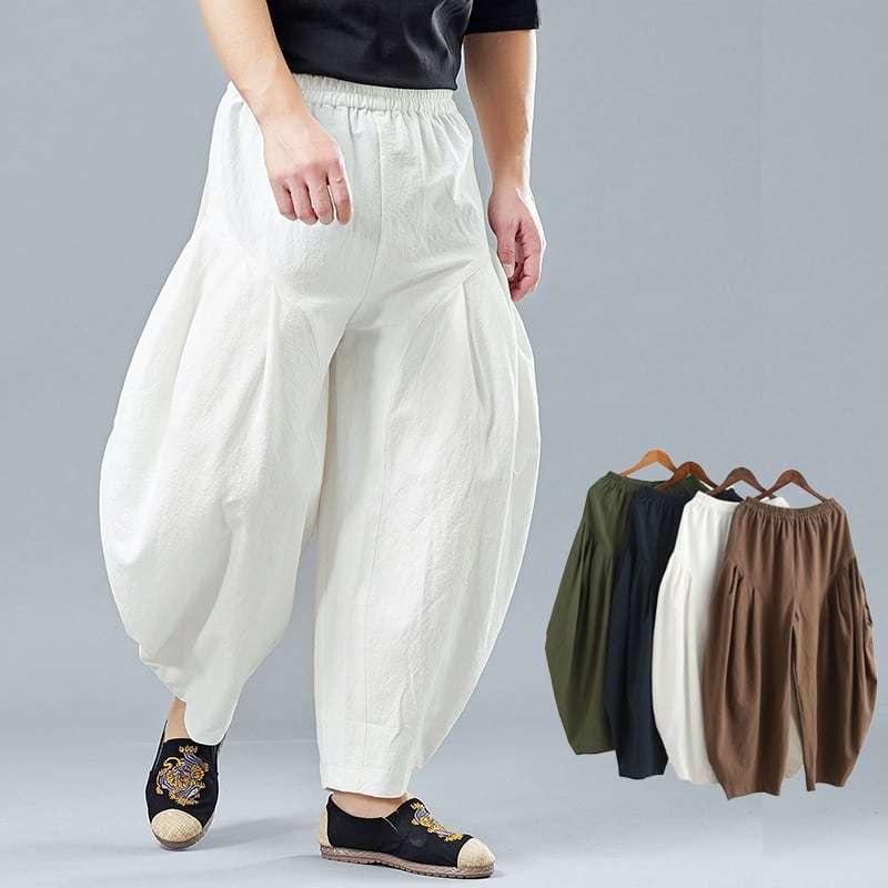 チャイナパンツ カンフーパンツ ハーレムパンツ バルーンパンツ メンズ 男性用 プリーツ 9分丈 ゆったり 中華風 送料無料 綿麻 夏 Chdlm チャイナカジュアル 通販 Yahoo ショッピング