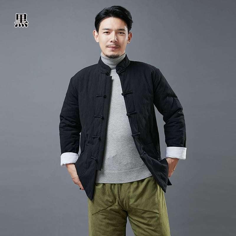 チャイナ服 カンフー服 ジャケット 中綿 キルティング裏地 防寒 暖か