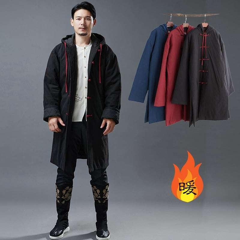 チャイナ服 カンフー服 コート メンズ 男性用 中綿 ハーフコート