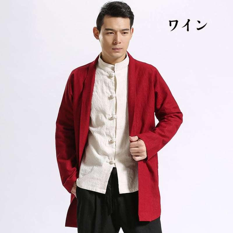 チャイナ服 メンズ シャツ 羽織 男性用 カーディガン ラグラン袖