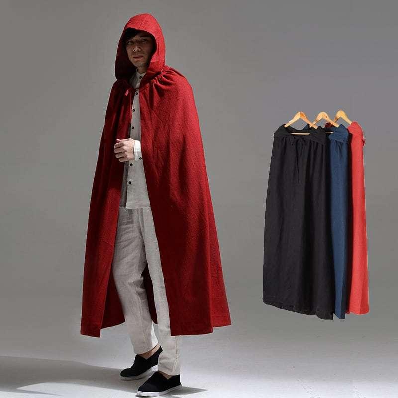 チャイナ服 メンズ マント フード付き マントジャケット マントコート