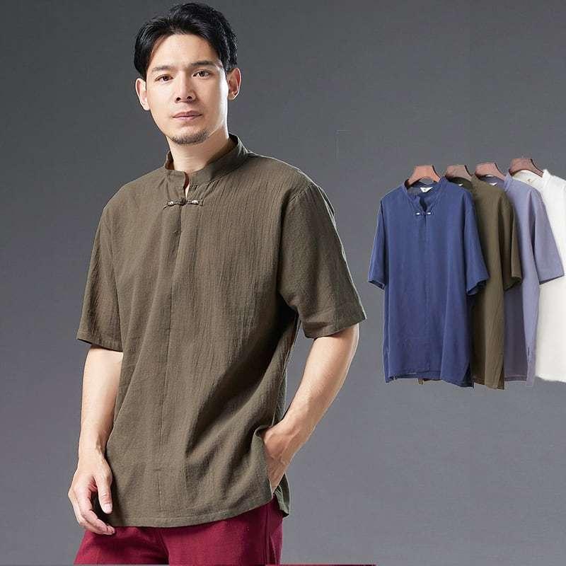 チャイナ服 メンズ Tシャツ カットソー カンフー服 男性用 薄手 半袖 チャイナボタン 通気性 漢服 中華風 送料無料 綿麻 Chdlm チャイナカジュアル 通販 Yahoo ショッピング