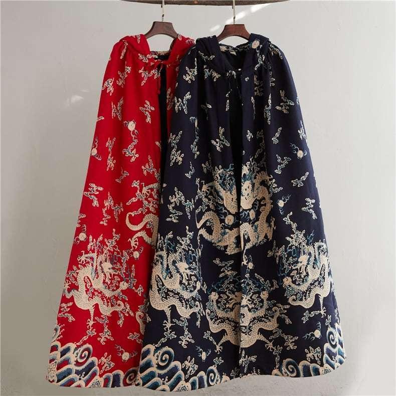 チャイナ服 マント メンズ フード付き マントジャケット マントコート