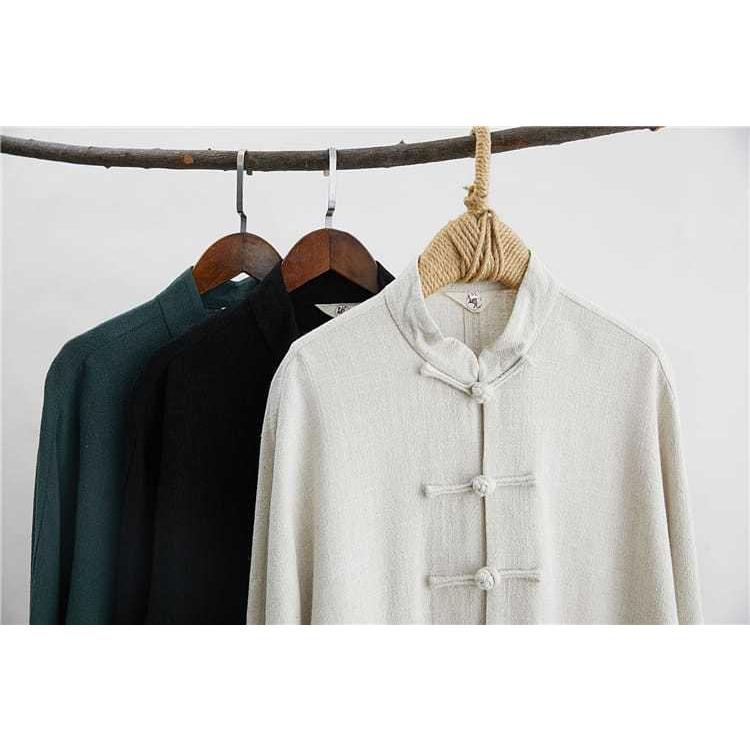 チャイナ服 メンズ ジャケット カンフー服 男性用 カフス袖 ミディアム