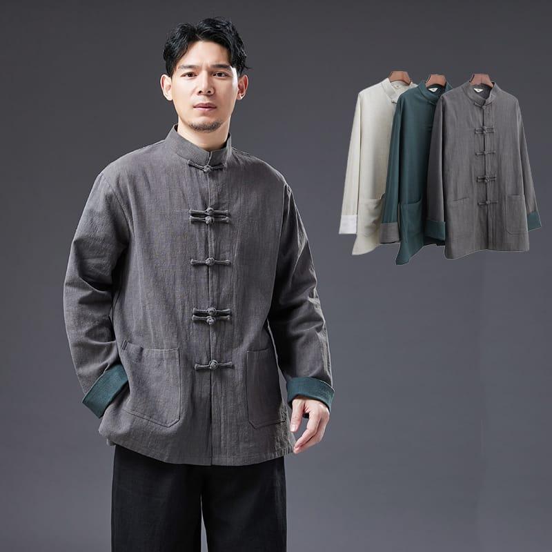 チャイナ服 メンズ ジャケット カンフー服 男性用 カフス袖 チャイナ