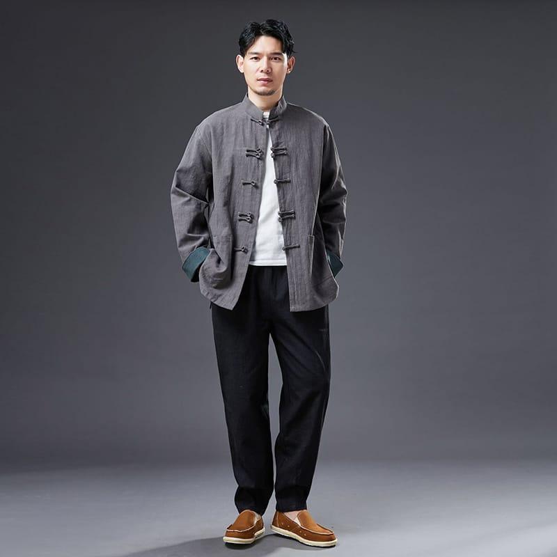 チャイナ服 メンズ ジャケット カンフー服 男性用 カフス袖 チャイナ