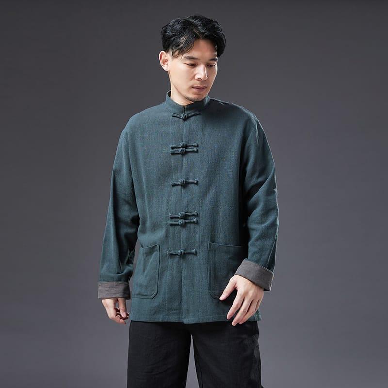 チャイナ服 メンズ ジャケット カンフー服 男性用 カフス袖 チャイナ
