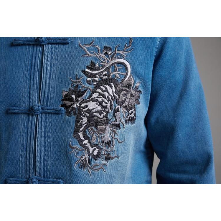 チャイナ服 メンズ 男性用 ジャケット デニム 送料無料 チャイナ