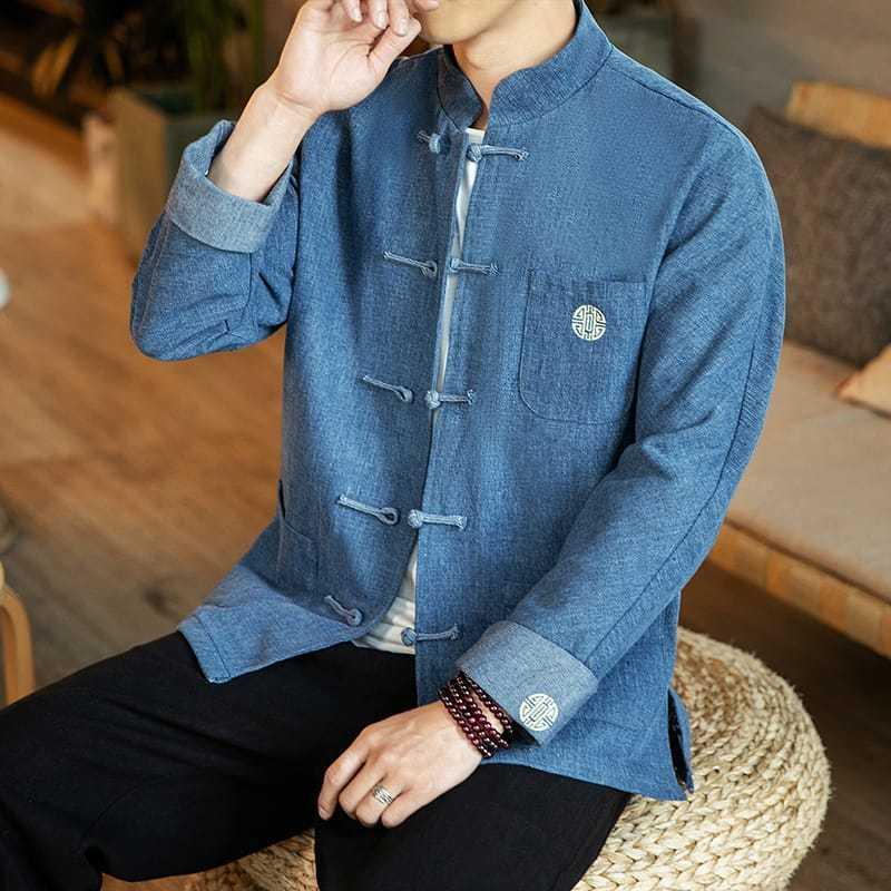 チャイナ服 ジャケット メンズ 男性用 デニム 中華風 カンフー チャイナジャケット刺繍 唐装 綿100 送料無料 Chink チャイナカジュアル 通販 Yahoo ショッピング