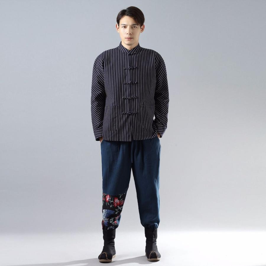 中国　メンズ　チャイナ服　リバーシブルジャケット　XXL チャイナ服 メンズ チャイナジャケット カンフージャケット 男性