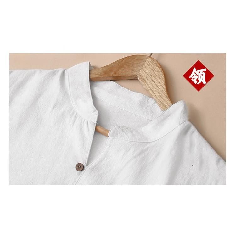 太極拳服 メンズ 男性用 スーツ カジュアル 表演服 練習服 ヨガ 木ボタン ボタンループ 送料無料 綿麻_8