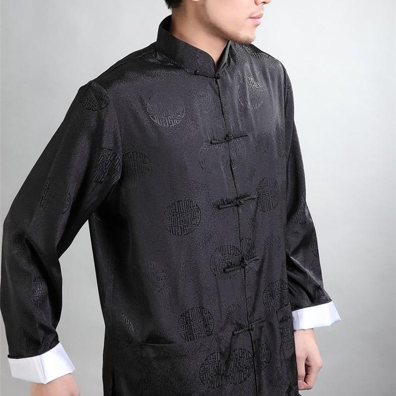 メンズ 中華服 太極拳衣装 武術服 チャイナ服 夏用 半袖唐装 メンズファッション メンズ唐装 カンフーウェア