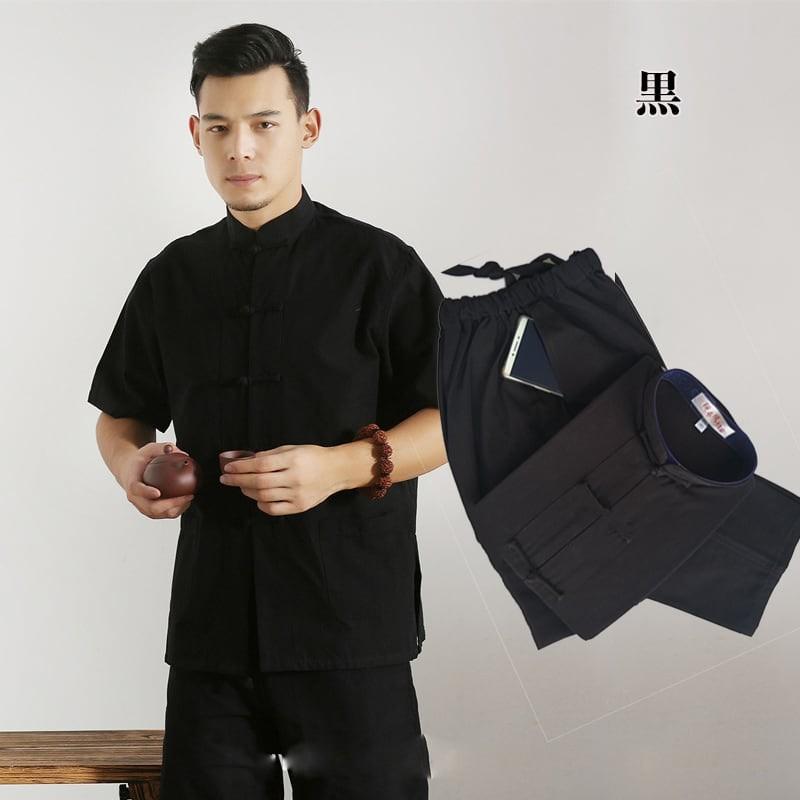 チャイナ服 メンズ 男性用 カンフースーツ カンフー服 太極拳服 半袖