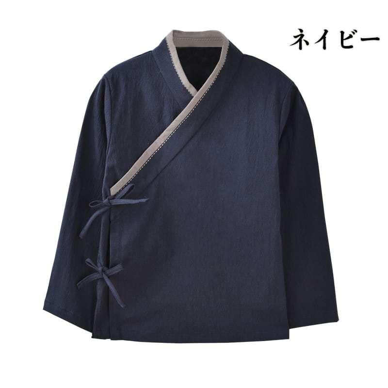 チャイナ服 メンズ ジャケット 漢服 禅服 カンフー服 斜め襟 斜め開き