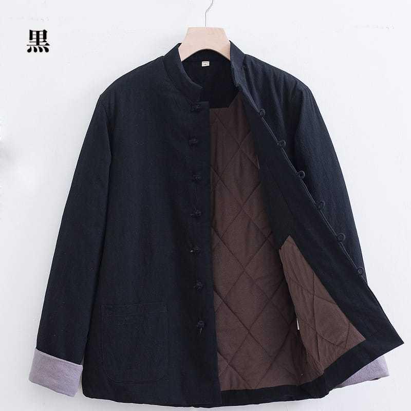 チャイナ服 カンフー服 ジャケット 中綿 キルティング裏地 シルク