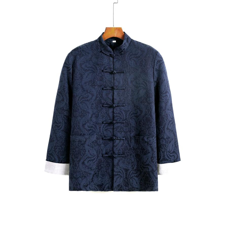 フォロー割済み　アウター チャイナ服 中綿 裏キルティング オーバーサイズ 中綿キルティング裏地ロングコート（ ジャケット・アウター