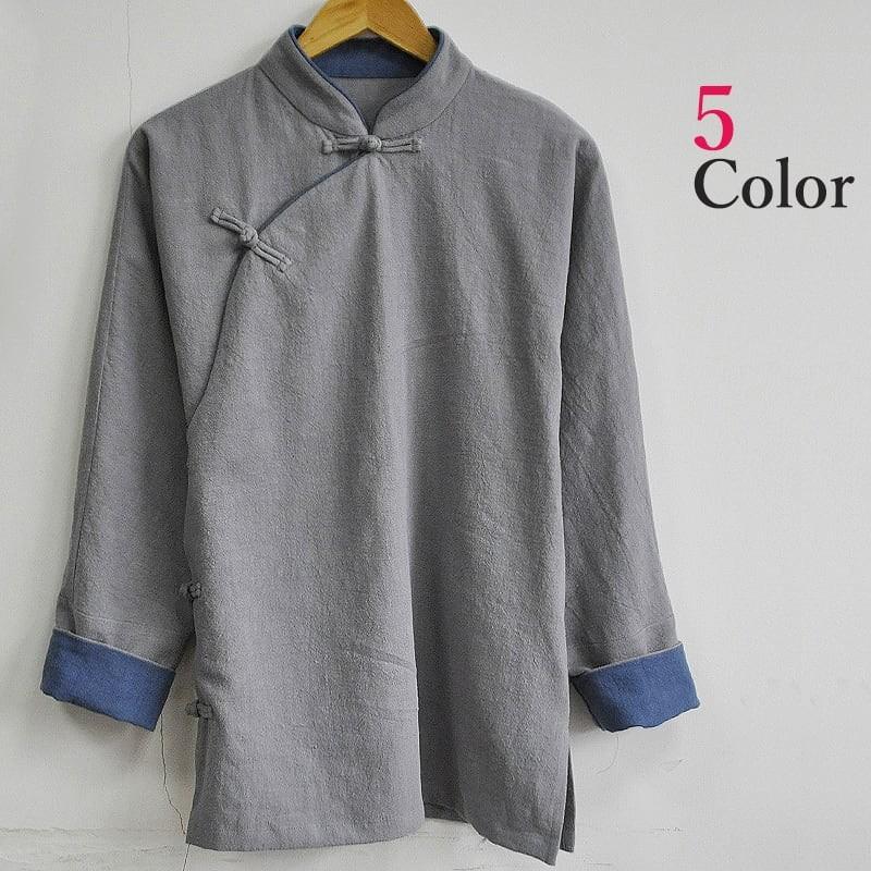 チャイナ服 メンズ 男性用 ジャケット 漢服 禅服 カンフー 中華服 中国服 斜め襟 斜め開き 折り返し袖 送料無料 衣装 トップス 綿麻 秋 Chpsh チャイナカジュアル 通販 Yahoo ショッピング
