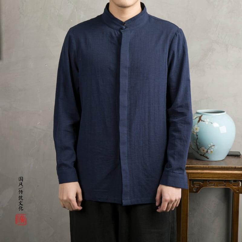 チャイナ服 メンズ チャイナシャツ 男性用 中華服 中国服 漢服 立ち襟