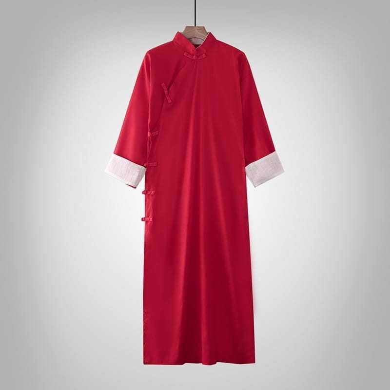 中国清朝服 満州王子服 古装武侠衣装 長袍（チャンパオ） サテン地2