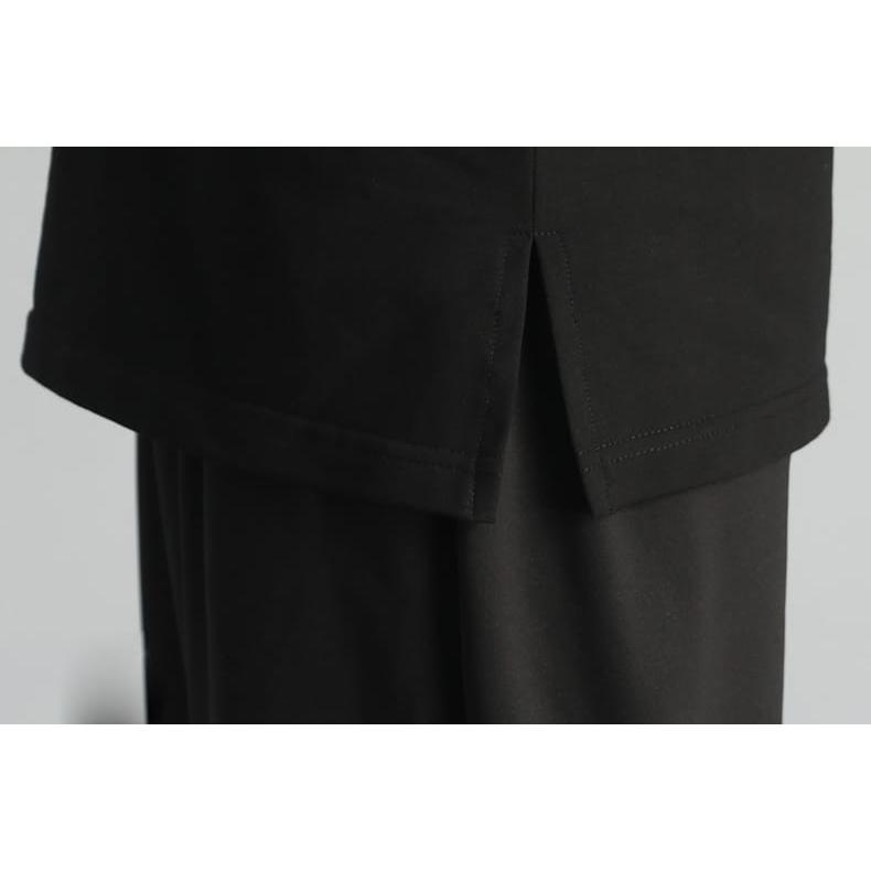 太極拳服 トレーニングウェア 太極拳トレーニングスーツ 上下セット 長袖Tシャツ 男性 女性 兼用 メンズ レディス 練習服 カットソー 送料無料の画像