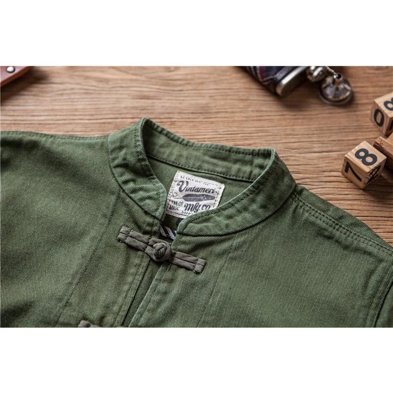 チャイナ服 メンズ 男性用 ジャケット 中華服 中国服 ミリタリージャケット チャイナジャケット 送料無料 ヴィンテージ 中華服 中国服 チャイナボタン 綿100% 中華服 中国服