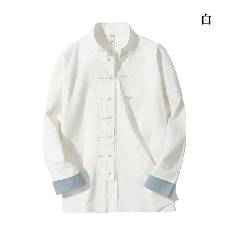 チャイナ服 メンズ チャイナジャケット カンフー服 太極拳服 唐装 男性用 折り返し白袖 チャイナボタン ストレッチ 純綿 中華服 中国服 送料無料 Chxac チャイナカジュアル 通販 Yahoo ショッピング