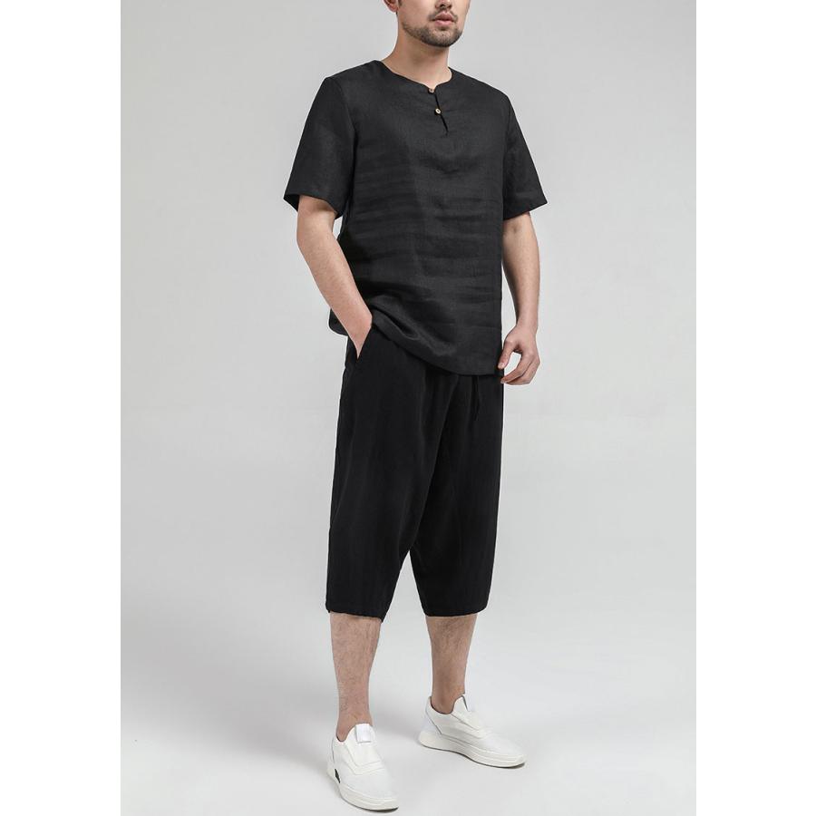 チャイナ服 メンズ チャイナパンツ 7分丈 ショートパンツ ボトムス