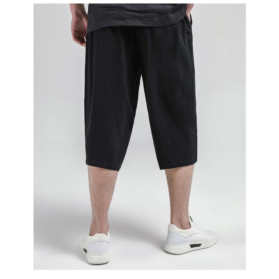 チャイナ服 メンズ チャイナパンツ 7分丈 ショートパンツ ボトムス
