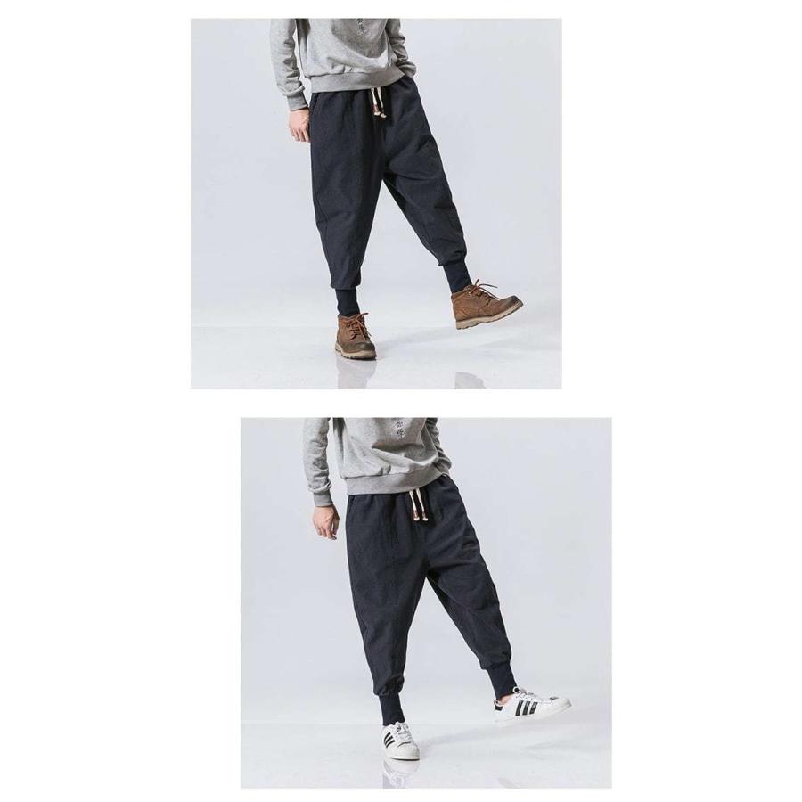 チャイナパンツ カンフーパンツ カジュアルパンツ イージーパンツ ジョガーパンツ 裾リブ レギンス メンズ 男性用 中華風 綿麻 裾絞り Chyui チャイナカジュアル 通販 Yahoo ショッピング