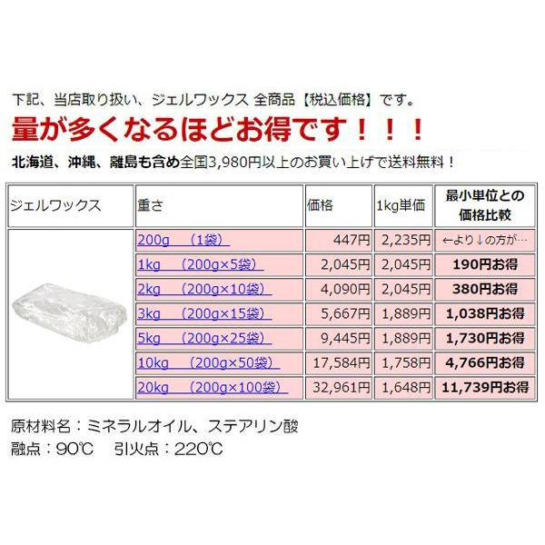 ジェルワックス 200g×100袋 20kg【手作りキャンドル用 材料 ジェルキャンドルホルダー ボタニカル 20キロ】_1