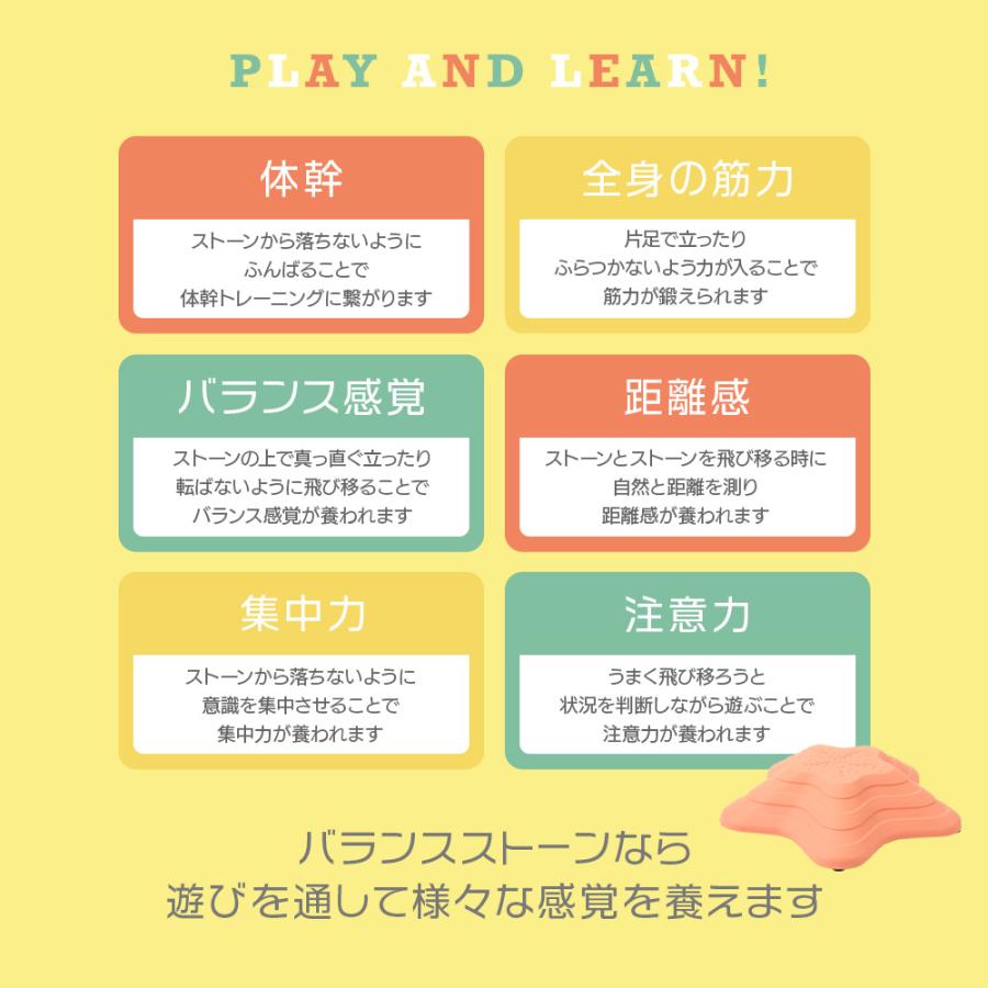 バランスストーン 星形 6個セット 子供 キッズ 踏み台 飛び石 屋内 遊び 遊具 知育 おもちゃ 運動 スポーツ 集中力 ギフト プレゼント | ちゃいなび | 03