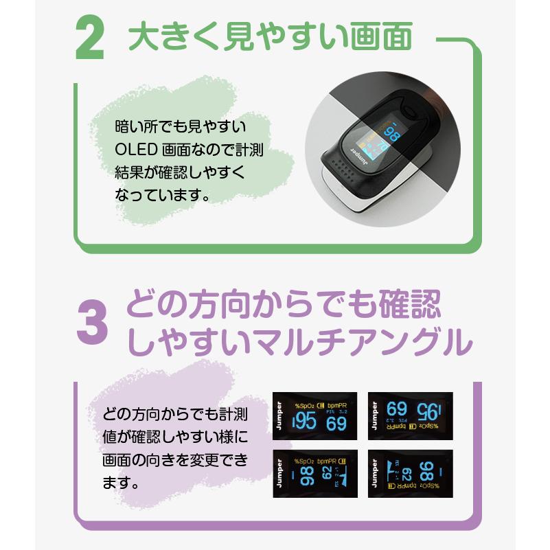 パルスオキシメーター 酸素濃度計 JPD-500D 医療機器認証 オキシメーター 家庭用 血中酸素濃度計 オキシパルスメーター 心拍計 | ちゃいなび | 05