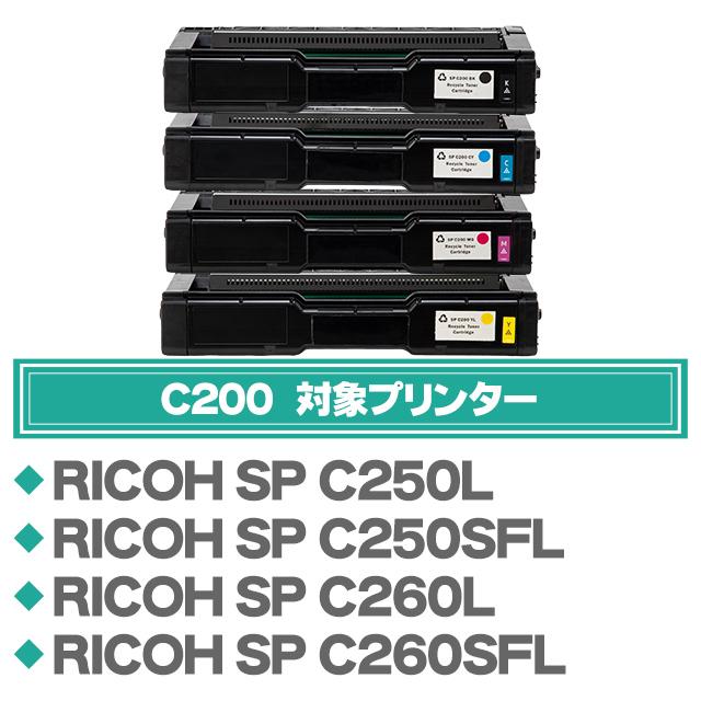 SP C200 即納&回収不要 RICOH ( リコー )再生 SPトナーカートリッジC200 カラー3色セット SP C200C SP C200M SP C200Y  リサイクル SPC200｜chips｜03