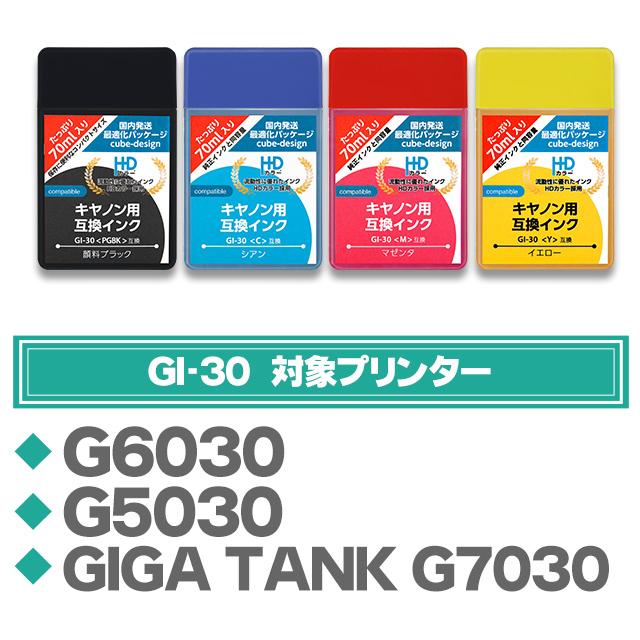 GI-30C キヤノン プリンターインク シアン 単品 互換インクボトルG6030 G5030 GIGA TANK G7030 | インクのチップス | 02