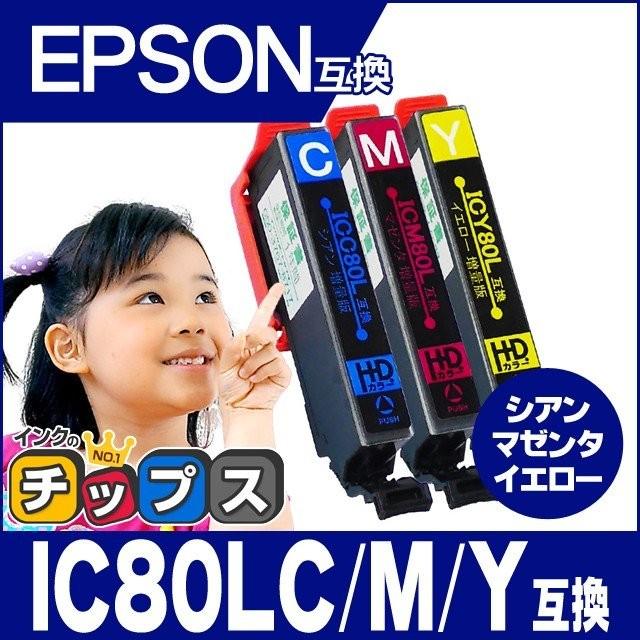 インクのチップス エプソン プリンターインク ICC80L+ICM80L+
