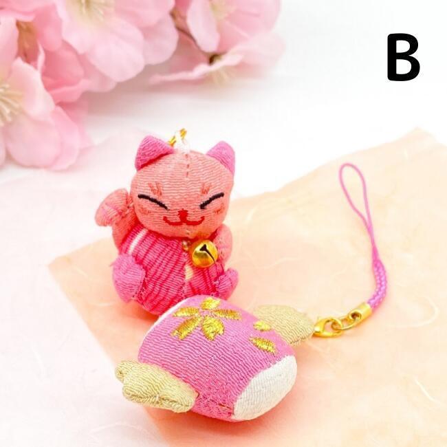 ストラップ かわいい 猫 縁起 桜の招き猫 桜 ピンク ねこ ネコ