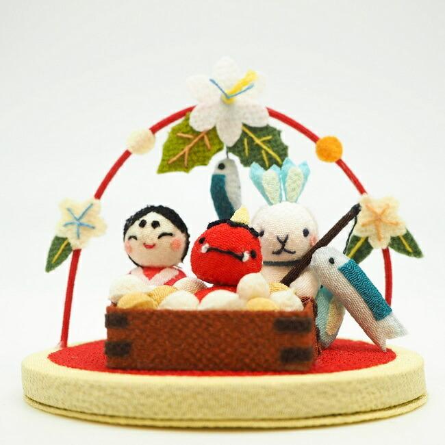 ちりめん細工 急須 インテリア 置物 ハンドメイド 置物 おしゃれ 季節 飾り 節分 きれのはな 小さな四季の置き飾り