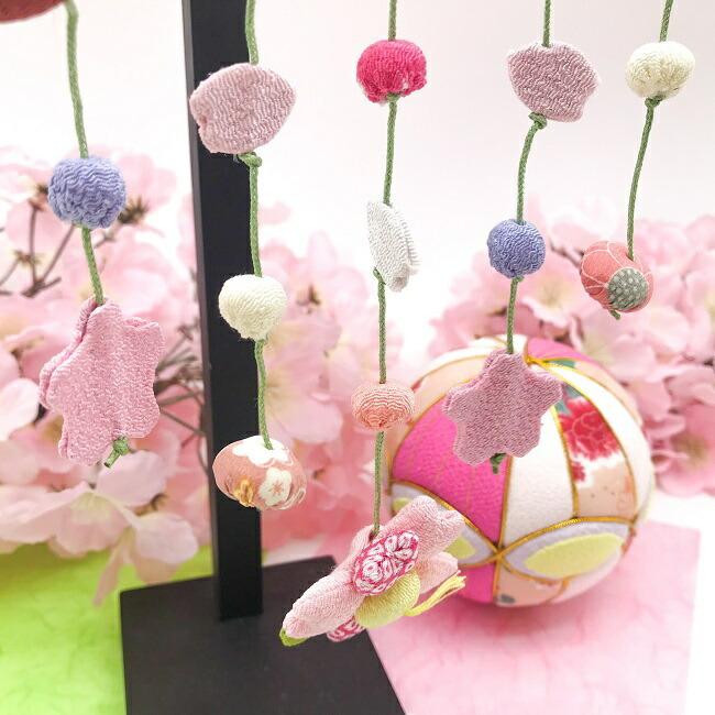 ラビベア　ちりめん細工　桜とめじろの吊し飾り ちりめん遊び満月や | 桜うさぎさんの吊るし飾り 【なごみ】🐰🌸 春