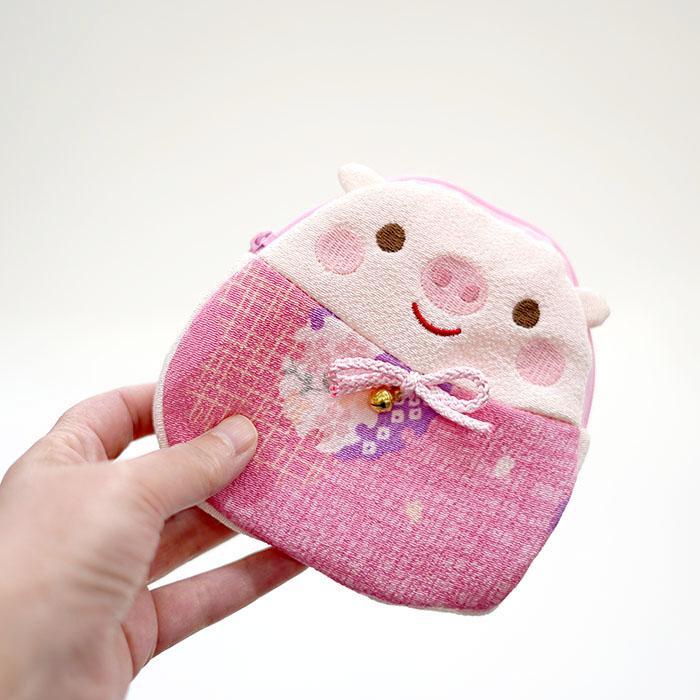ポーチ 小物入れ 可愛い [キャラクターポーチ ぶた 3色 ] 豚 ブタ 三匹