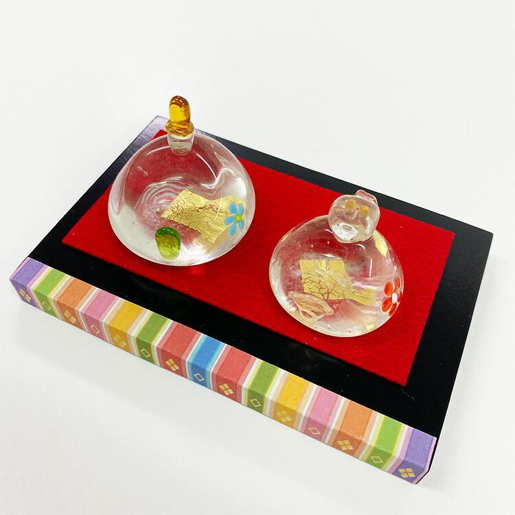 ガラス細工 ミニチュア 雛飾り-京花- 硝子細工 トンボ玉 雛壇 玄関