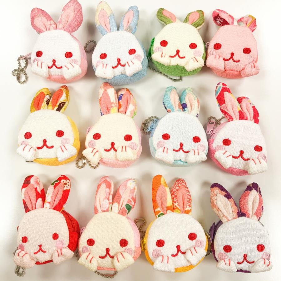 コインケース かわいい うさぎ 顔型 コインケース 12色 兎 ウサギ 小銭入れ 小物入れ マチ付き ボールチェーン付 お土産 開運 金運 ちりめん細工館 Usag 006 ちりめん細工館 Yahoo 店 通販 Yahoo ショッピング