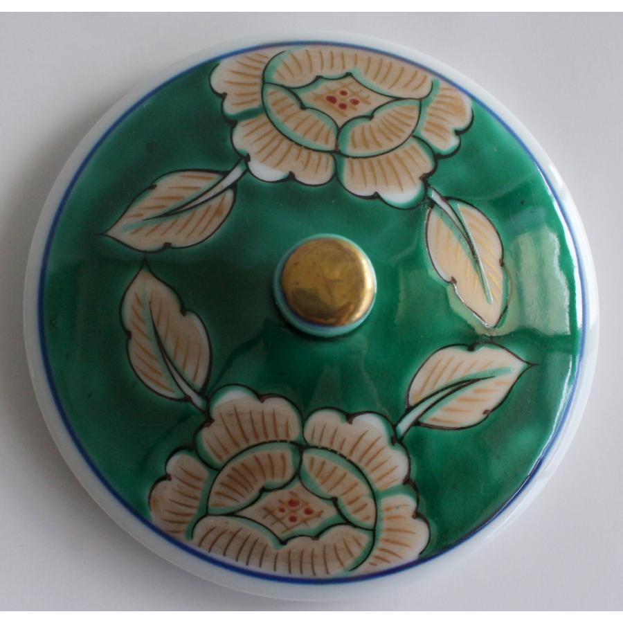 九谷焼 1420/美品/九谷焼 九谷青郊窯 蓋付き湯呑茶碗 5客 ※牡丹 : 地産
