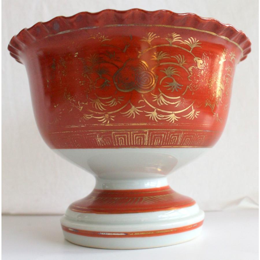 九谷焼 1423/中古・金彩部分にはがれあり！/九谷焼 九谷永楽 赤絵金彩